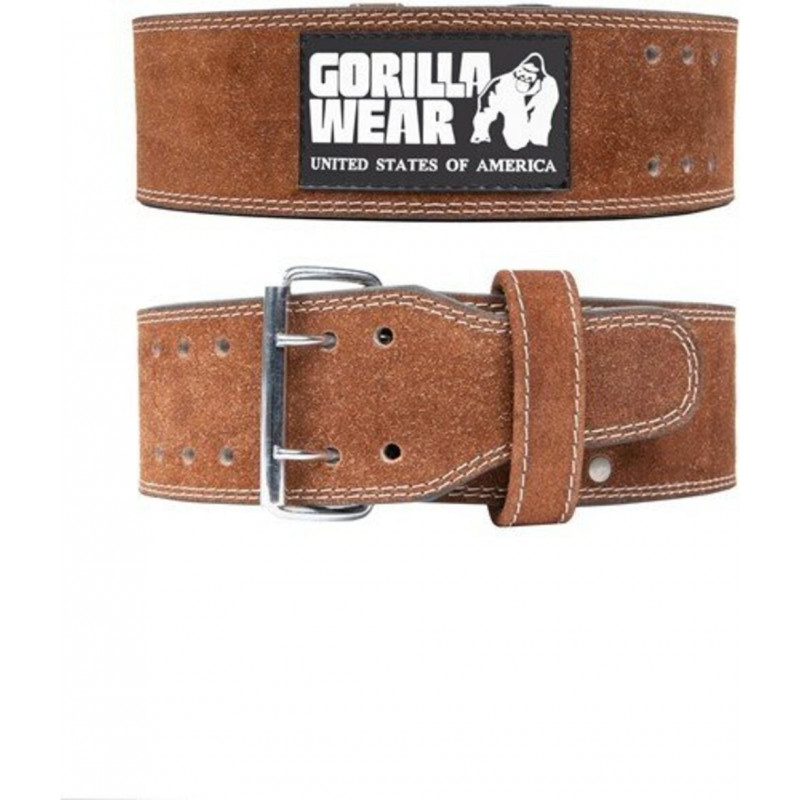 Gorilla Wear 4 INCH Leather Lifting Belt - Brown