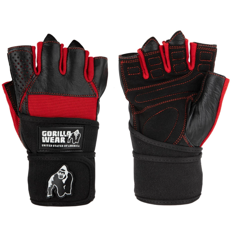 Gorilla Wear Dallas Wrist Wrap Gloves Black/Red