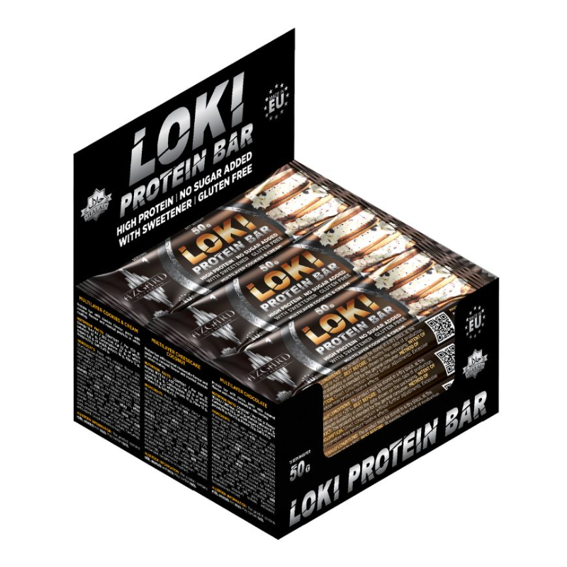 Azgard Loki Protein Bar Multilayer 50 g dėžutė x12 vnt