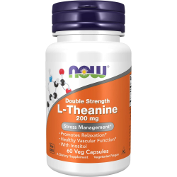 Now Double Strength L-Theanine 200 mg 60 kaps.