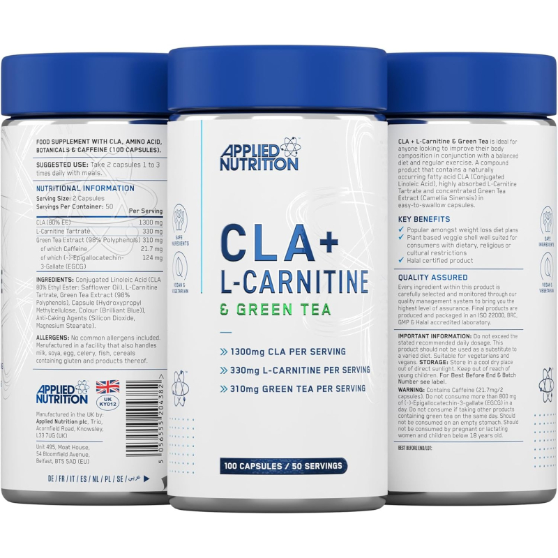 applied nutrition cla l carnitine & green tea CLA L- Carnitine Green Tea 100 Viên main image 1
